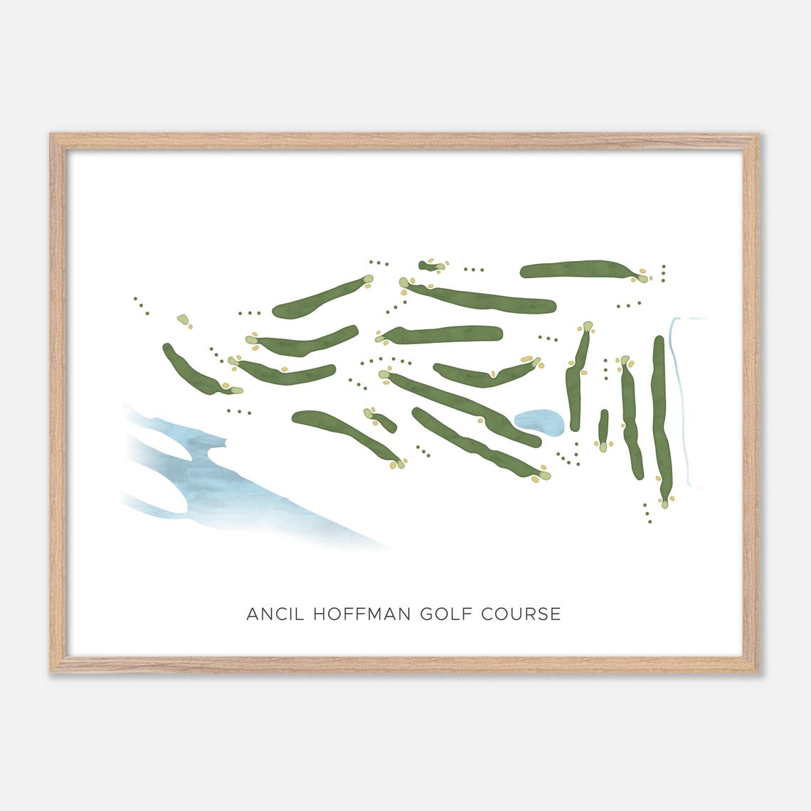 Ancil Hoffman Golf Course Minimalist Map Art Golfer Gift Poster