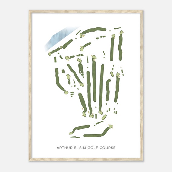 Arthur B Sim Golf Course Kansas Modern Watercolor Map Golfer Gift Golf Wall Art Golf Poster Print Course Layout