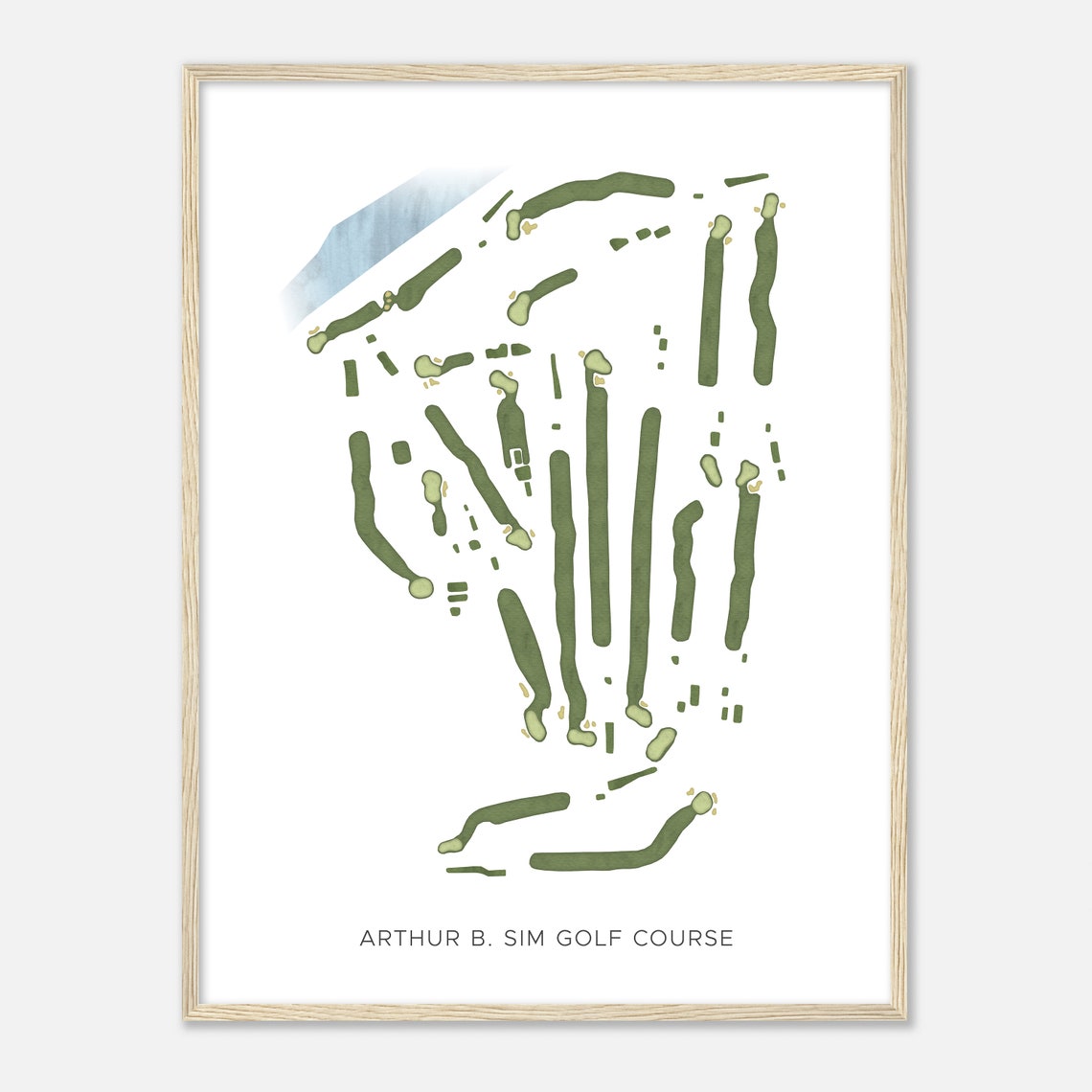Arthur B Sim Golf Course Kansas Modern Watercolor Map Golfer Gift Golf Wall Art Golf Poster Print Course Layout