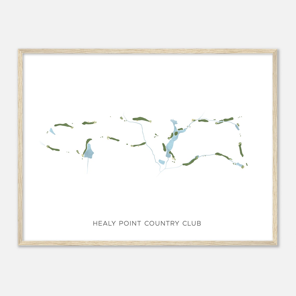 Healy Point Country Club Georgia Modern Watercolor Map Golfer Gift Golf Wall Art Golf Poster Print Course Layout - Image 2