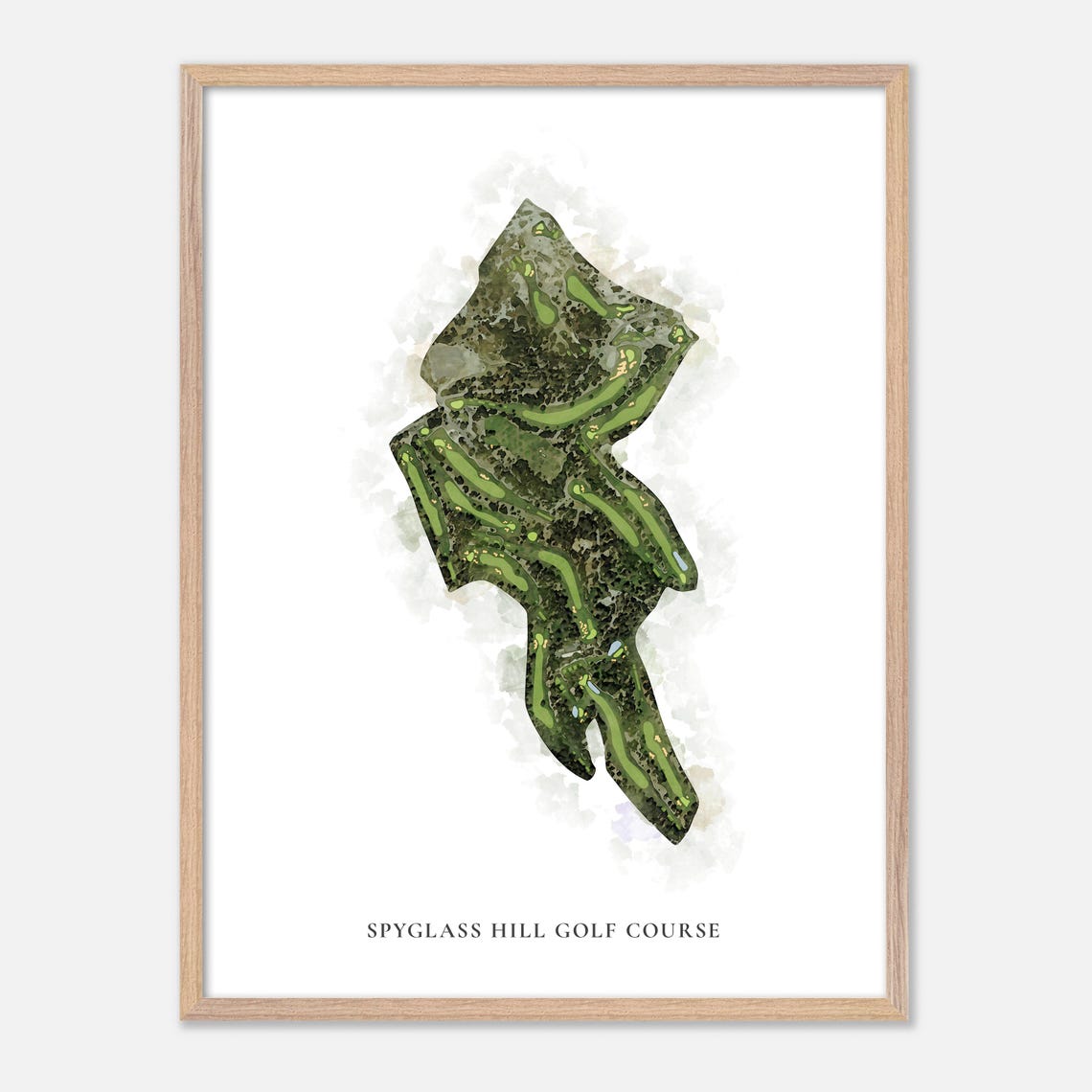 Spyglass Hill Golf Course Classic Watercolor Layout Map Poster - Image 6