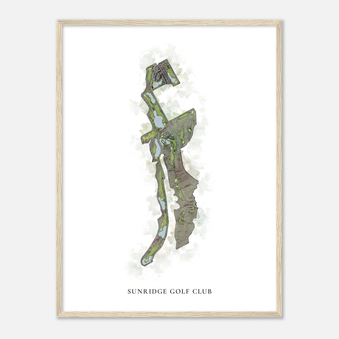 Sunridge Golf Club Nevada Classic Aerial Watercolor Map Poster