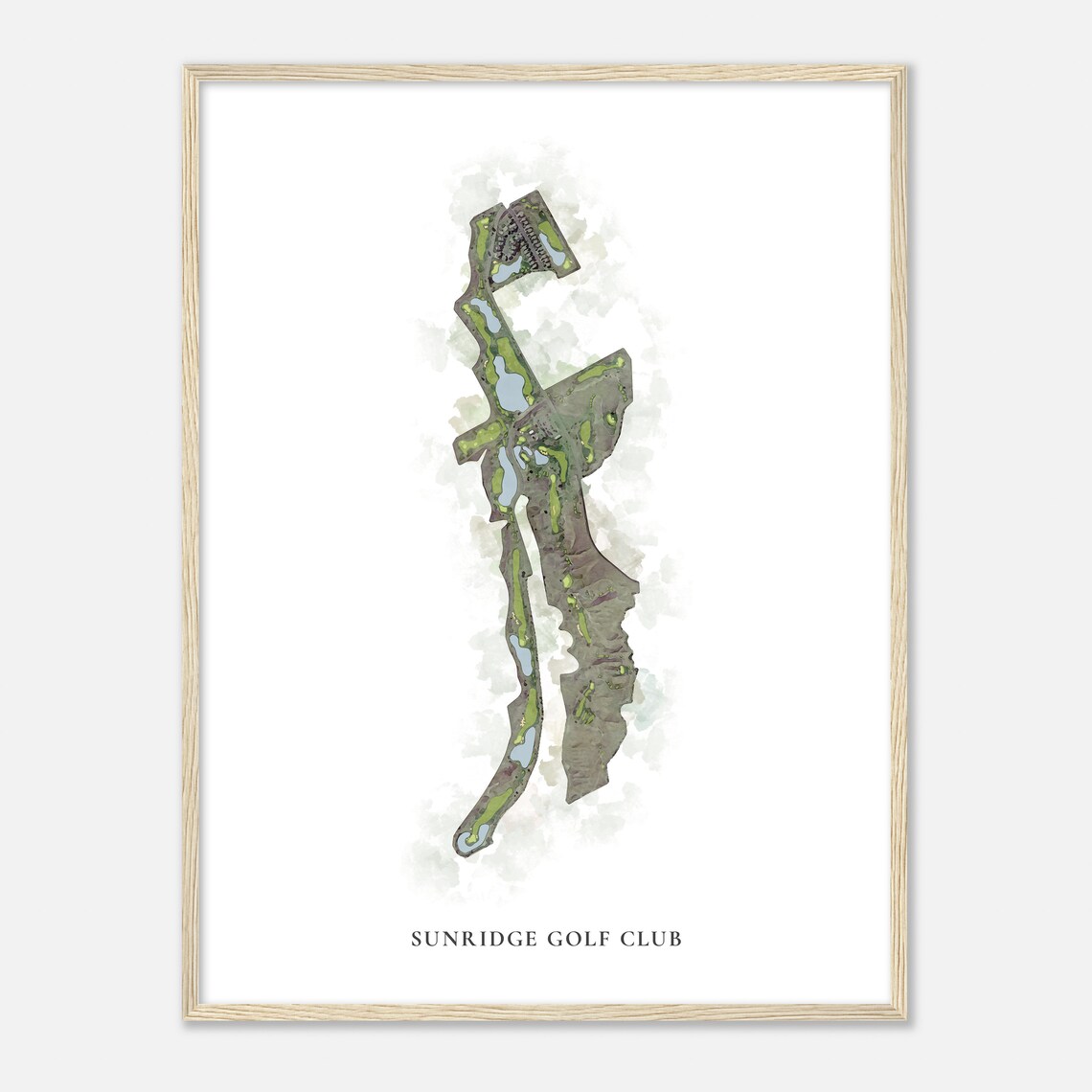 Sunridge Golf Club Nevada Classic Watercolor Map Golfer Gift Golf Wall Art Golf Poster Print Course Layout