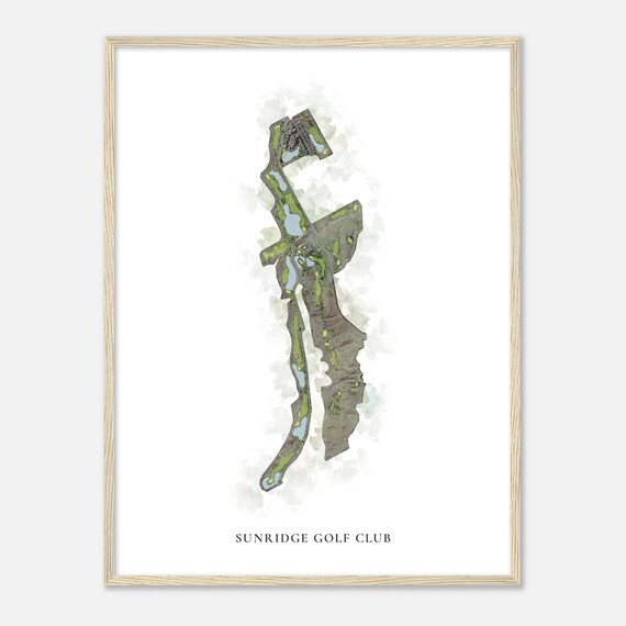 Sunridge Golf Club Nevada Classic Watercolor Map Golfer Gift Golf Wall Art Golf Poster Print Course Layout