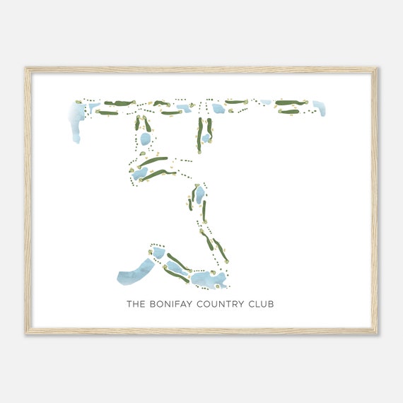 The Bonifay Country Club Florida Modern Watercolor Map Golfer Gift Golf Wall Art Golf Poster Print Course Layout