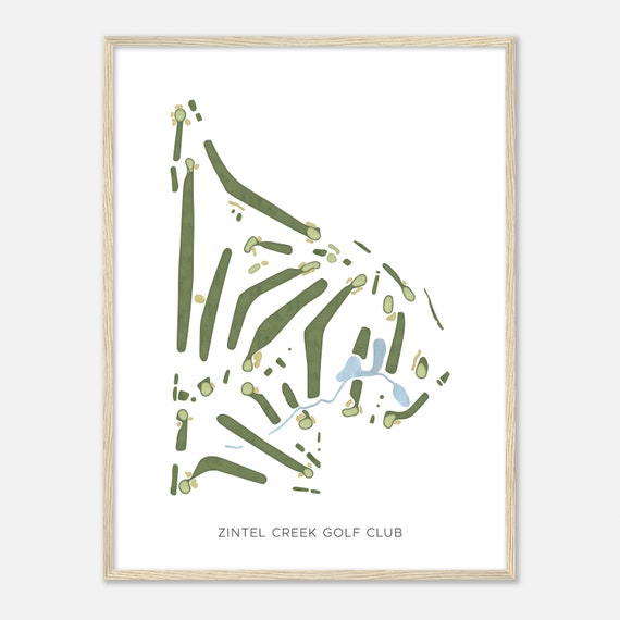 Zintel Creek Golf Club Washington Modern Watercolor Map