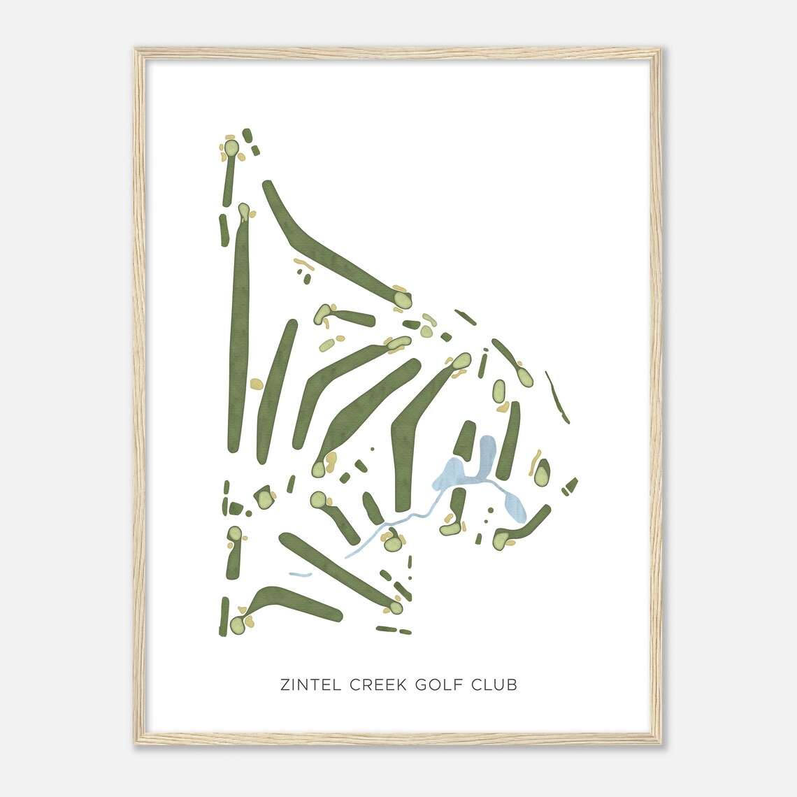 Zintel Creek Golf Club Washington Modern Watercolor Map