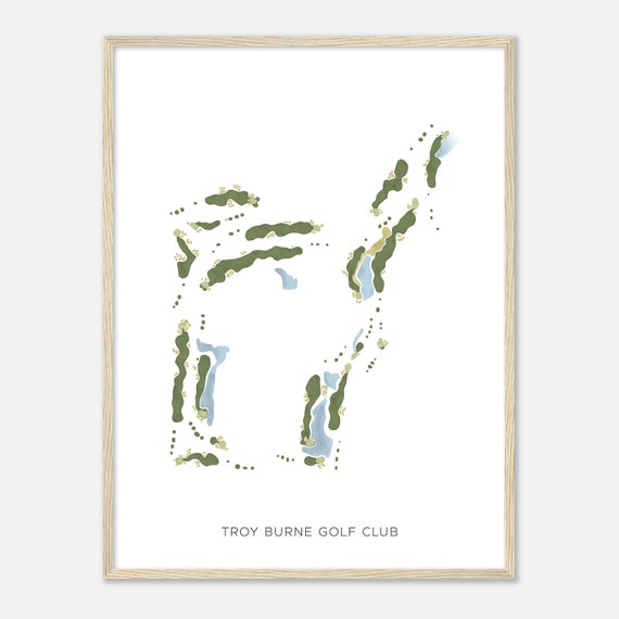 Troy Burne Golf Club Wisconsin Modern Watercolor Map Golfer Gift Golf Wall Art Golf Poster Print Course Layout