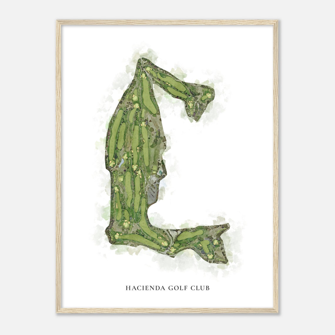 Hacienda Golf Club Watercolor Golf Course Map Print for Golfers - Image 2