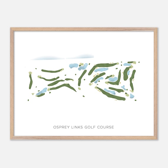 Osprey Links Golf Course Canada Minimalist Watercolor Golf Map Poster