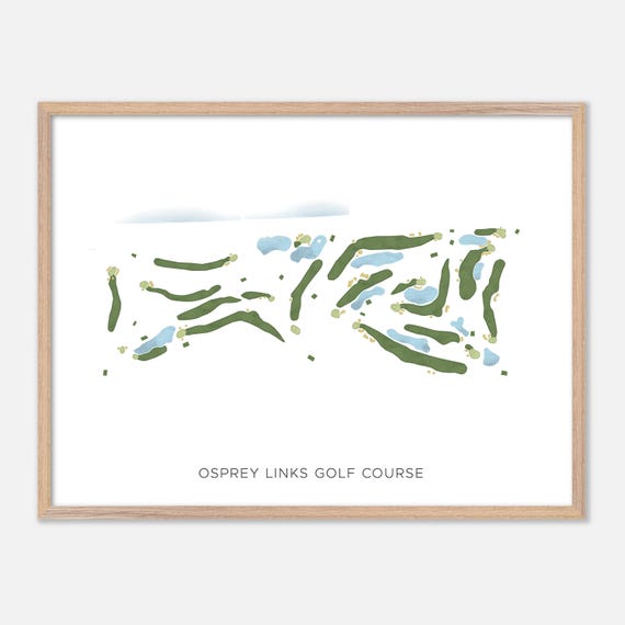 Osprey Links Golf Course In Callander Canada Modern Watercolor Map Golfer Gift Golf Wall Art Golf Poster Print Course Layout