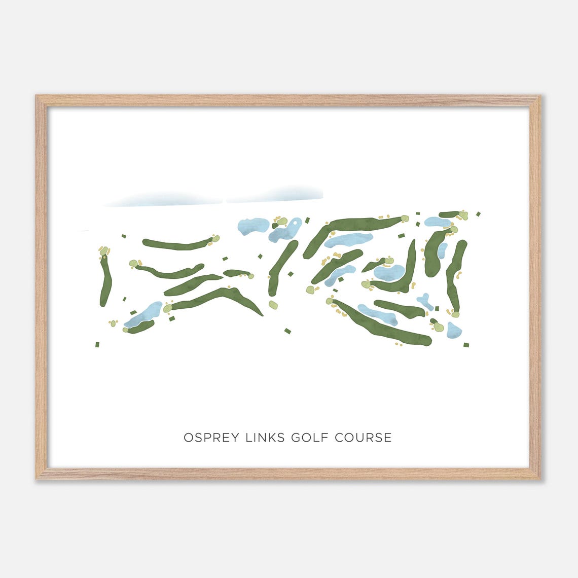 Osprey Links Golf Course Canada Minimalist Watercolor Golf Map Poster