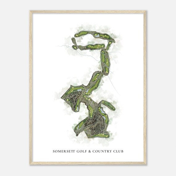 Somersett Golf Country Club Nevada Classic Watercolor Map Golfer Gift Golf Wall Art Golf Poster Print Course Layout