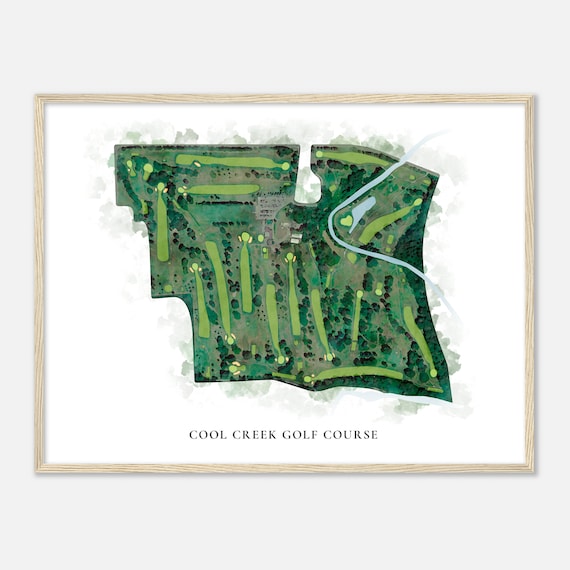 Cool Creek Golf Course Pennsylvania Classic Watercolor Map Golfer Gift Golf Wall Art Golf Poster Print Course Layout