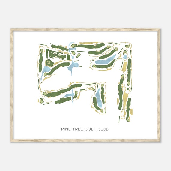 Pine Tree Golf Club Florida Modern Watercolor Map Golfer Gift Golf Wall Art Golf Poster Print Course Layout