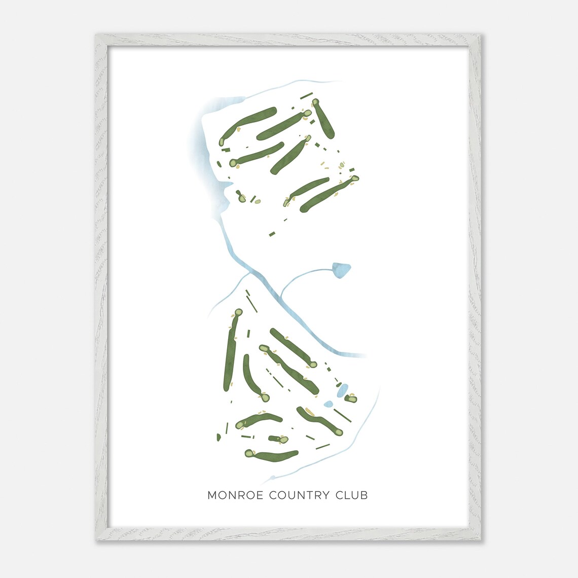 Monroe Country Club Minimalist Watercolor Creekside Map Poster - Image 2