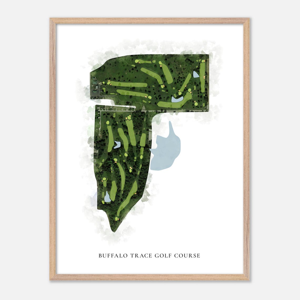 Buffalo Trace Golf Course Indiana Classic Watercolor Map Poster - Image 6