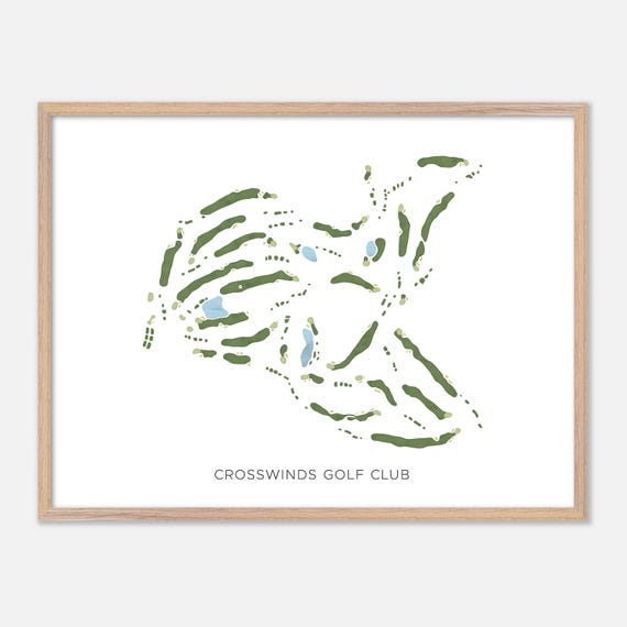 Crosswinds Golf Club In Plymouth Massachusetts Modern Watercolor Map Golfer Gift Golf Wall Art Golf Poster Print Course Layout