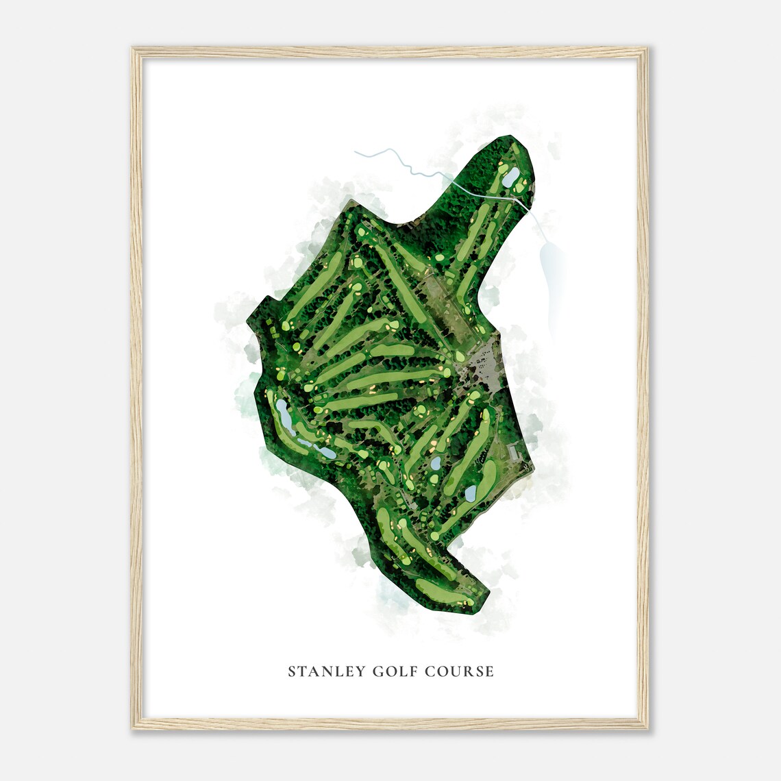 Stanley Golf Course Connecticut Classic Watercolor Map Golfer Gift Golf Wall Art Golf Poster Print Course Layout - Image 2