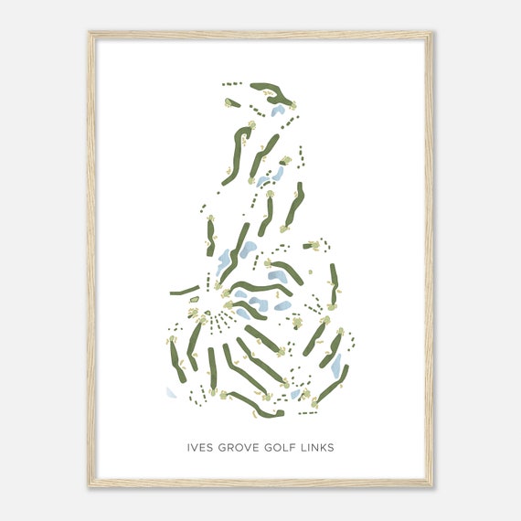 Ives Grove Golf Links Wisconsin Modern Watercolor Map Golfer Gift Golf Wall Art Golf Poster Print Course Layout