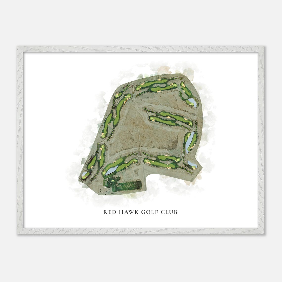 Red Hawk Golf Club Las Cruces New Mexico Classic Watercolor Map Poster - Image 4