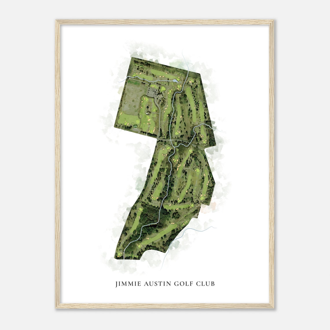 Jimmie Austin Golf Club Oklahoma Classic Watercolor Map Poster - Image 2