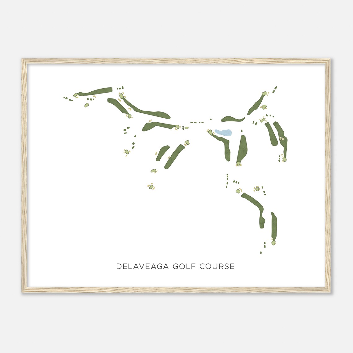 Delaveaga Golf Course California Modern Watercolor Map Golfer Gift Golf Wall Art Golf Poster Print Course Layout - Image 2