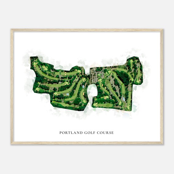Portland Golf Course Connecticut Classic Watercolor Map Golfer Gift Golf Wall Art Golf Poster Print Course Layout