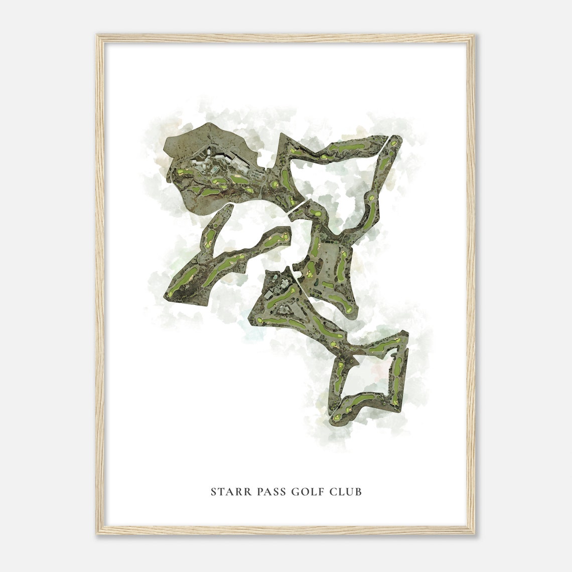 Starr Pass Golf Club Classic Watercolor Map Poster Artwork Gift - Image 2