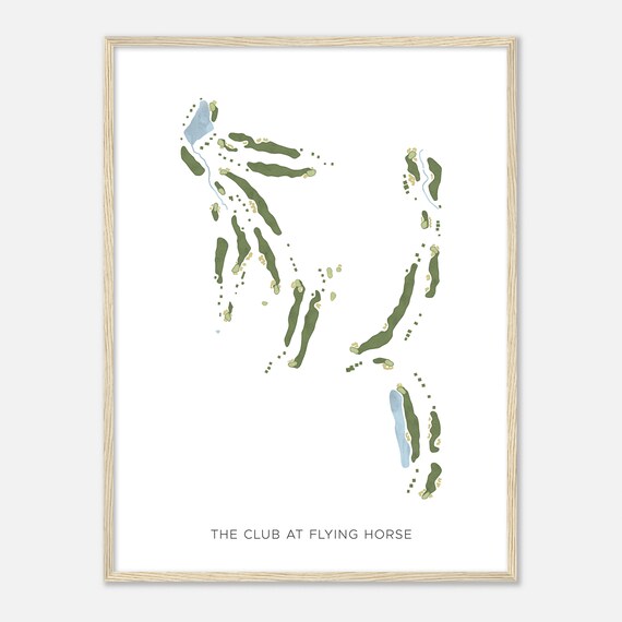 The Club At Flying Horse Colorado Modern Watercolor Map Golfer Gift Golf Wall Art Golf Poster Print Course Layout