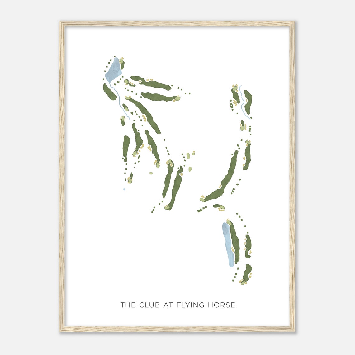 The Club at Flying Horse Watercolor Golf Map Minimalist Wall Poster