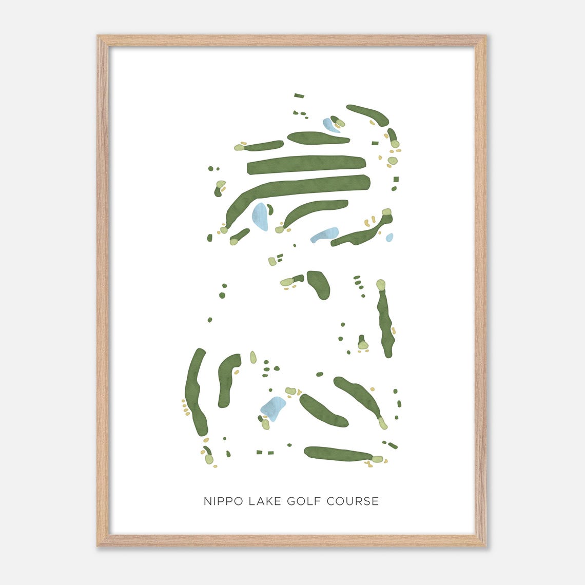 Nippo Lake Golf Course Barrington New Hampshire Watercolor Map Poster - Image 2