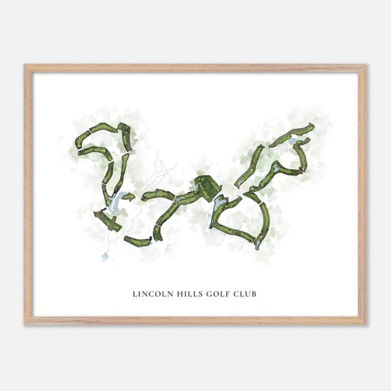 Lincoln Hills Golf Club In Lincoln California Classic Watercolor Map Golfer Gift Golf Wall Art Golf Poster Print Course Layout