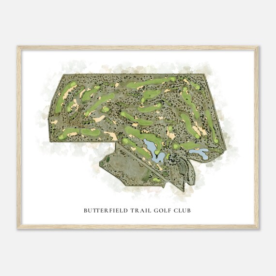 Butterfield Trail Golf Club Texas Classic Watercolor Map Golfer Gift Golf Wall Art Golf Poster Print Course Layout