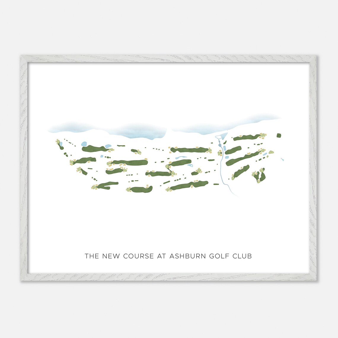 The New Course at Ashburn Golf Club Fall River Canada Modern Watercolor Map Poster - Image 3