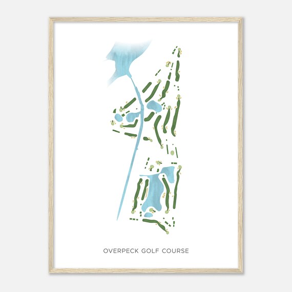 Overpeck Golf Course New Jersey Modern Watercolor Map Golfer Gift Golf Wall Art Golf Poster Print Course Layout