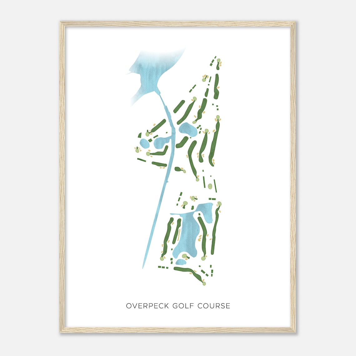 Overpeck Golf Course New Jersey Modern Watercolor Map Golfer Gift Golf Wall Art Golf Poster Print Course Layout