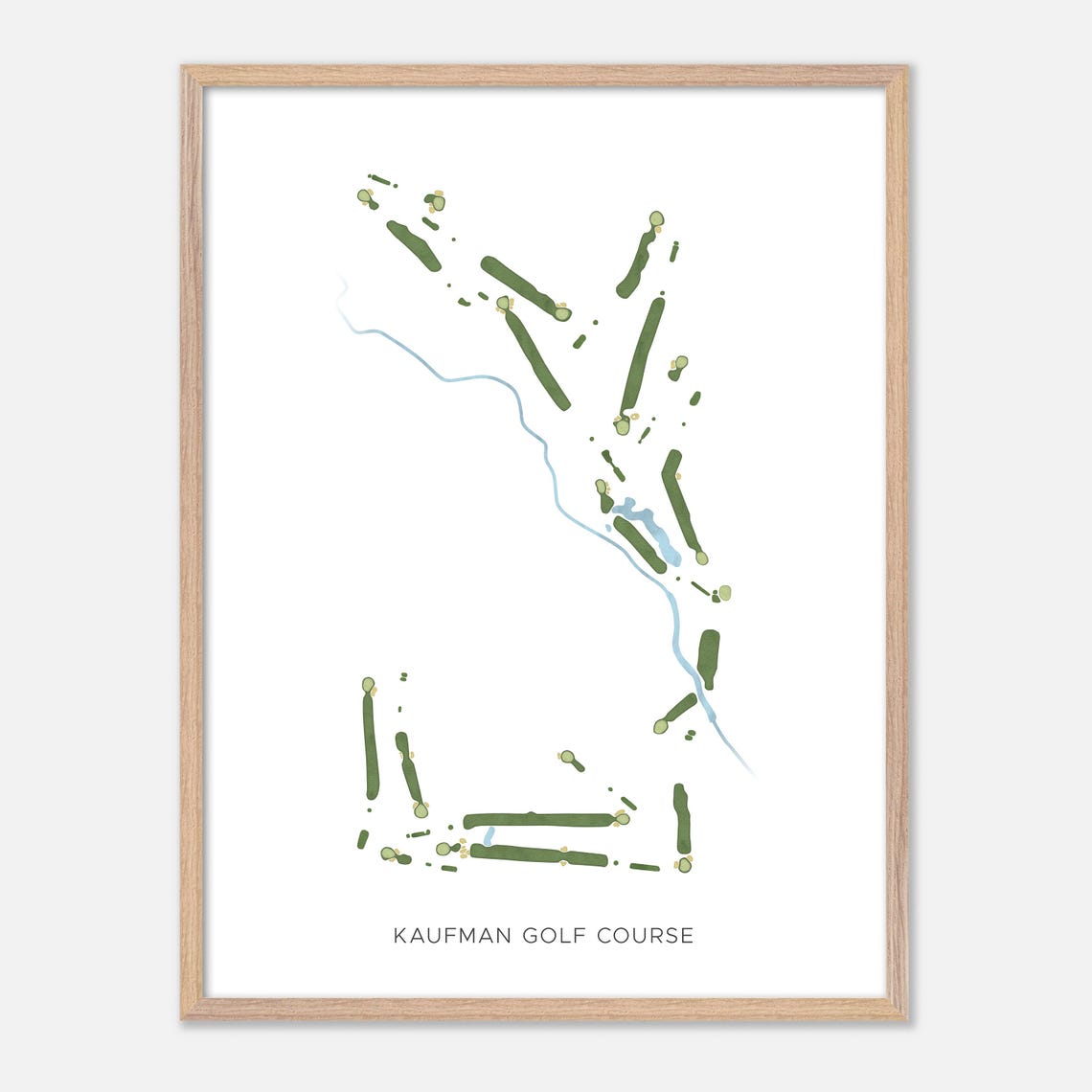 Kaufman Golf Course Minimalist Watercolor Creekside Map Poster - Image 6