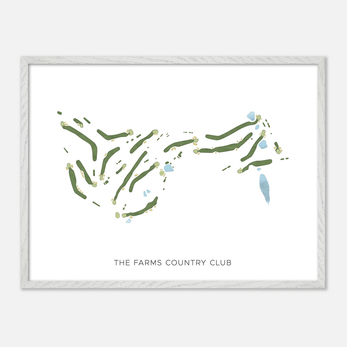 The Farms Country Club Modern Watercolor Golf Course Map Poster - Image 4
