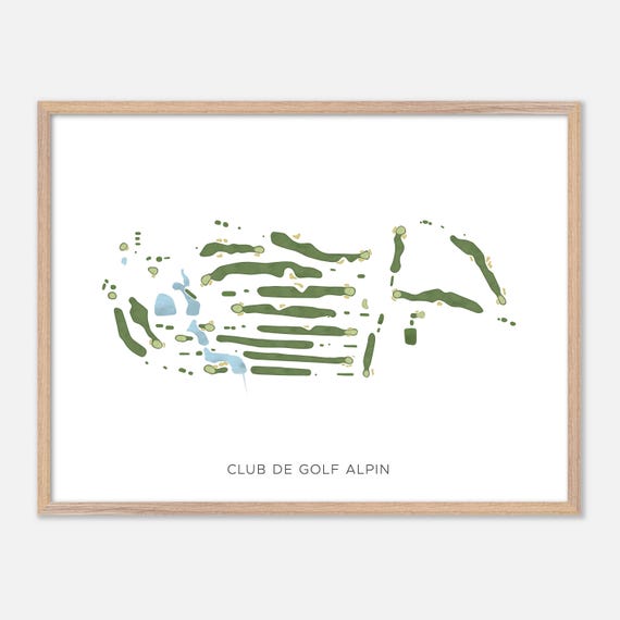 Club De Golf Alpin In Sainte Brigitte De Laval Canada Modern Watercolor Map Golfer Gift Golf Wall Art Golf Poster Print