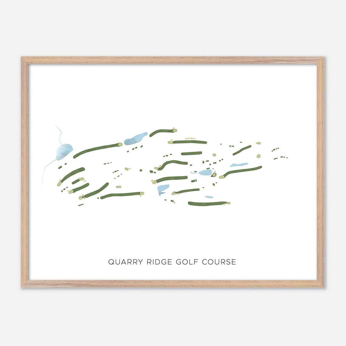 Quarry Ridge Golf Course Portland Connecticut Modern Watercolor Map Poster