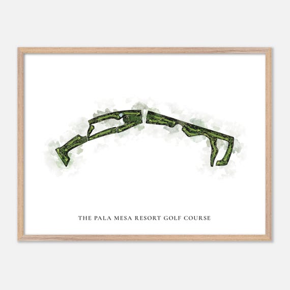 The Pala Mesa Resort Golf Course In Fallbrook California Classic Watercolor Map Golfer Gift Golf Wall Art Golf Poster Print