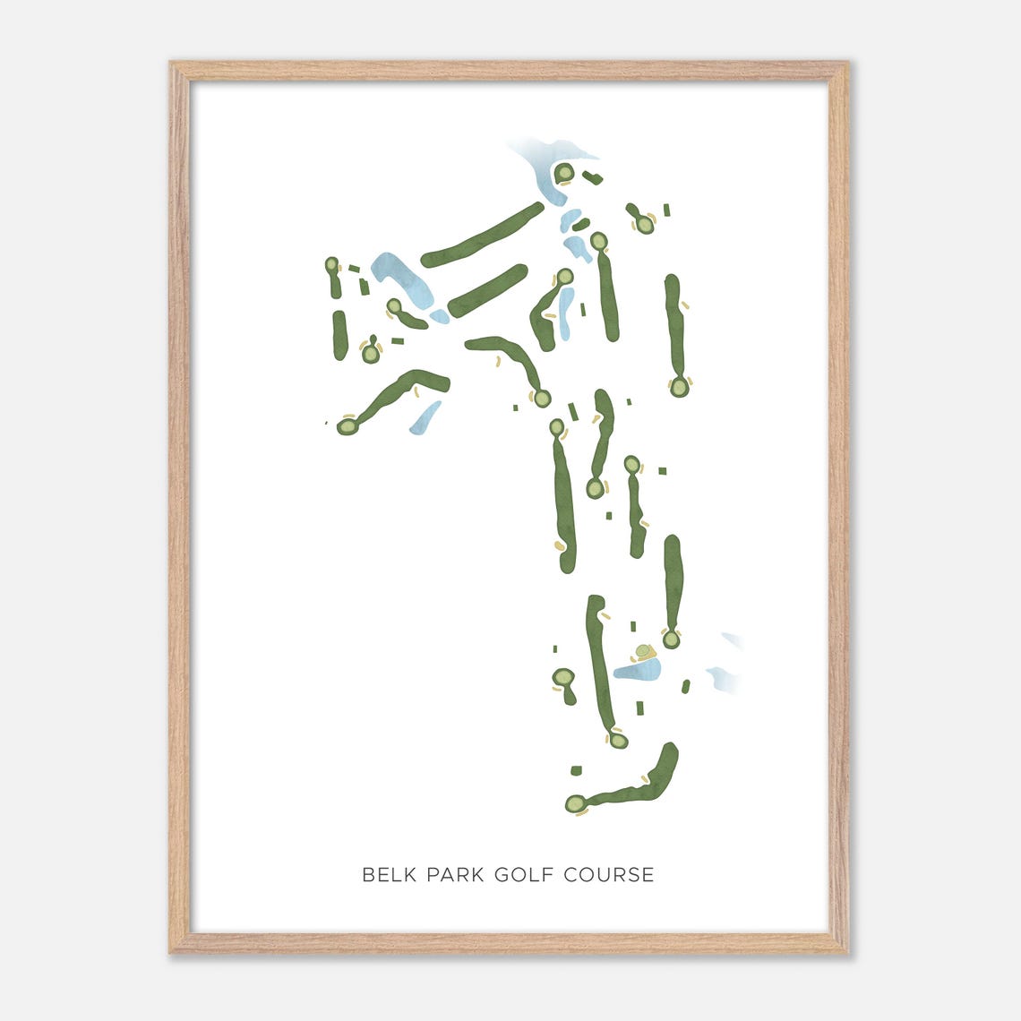 Belk Park Golf Course Illinois Parkland Modern Watercolor Map Poster - Image 6