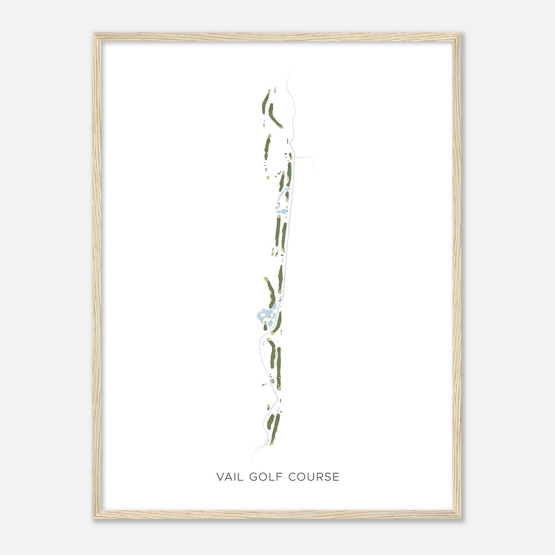 Vail Golf Course Colorado Minimalist Watercolor Course Map Poster
