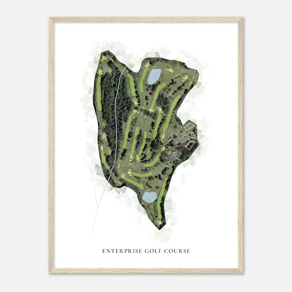 Enterprise Golf Course Classic Watercolor Golf Course Map Poster