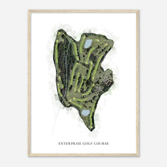 Enterprise Golf Course Maryland Classic Watercolor Map Golfer Gift Golf Wall Art Golf Poster Print Course Layout