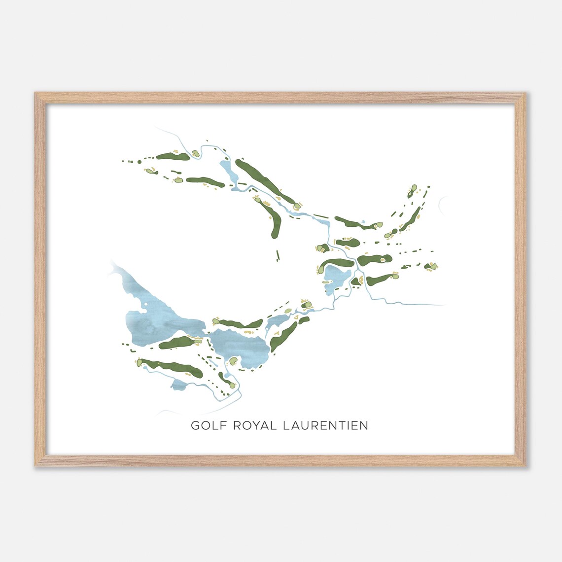 Golf Royal Laurentien Canada Modern Watercolor Golf Map Poster