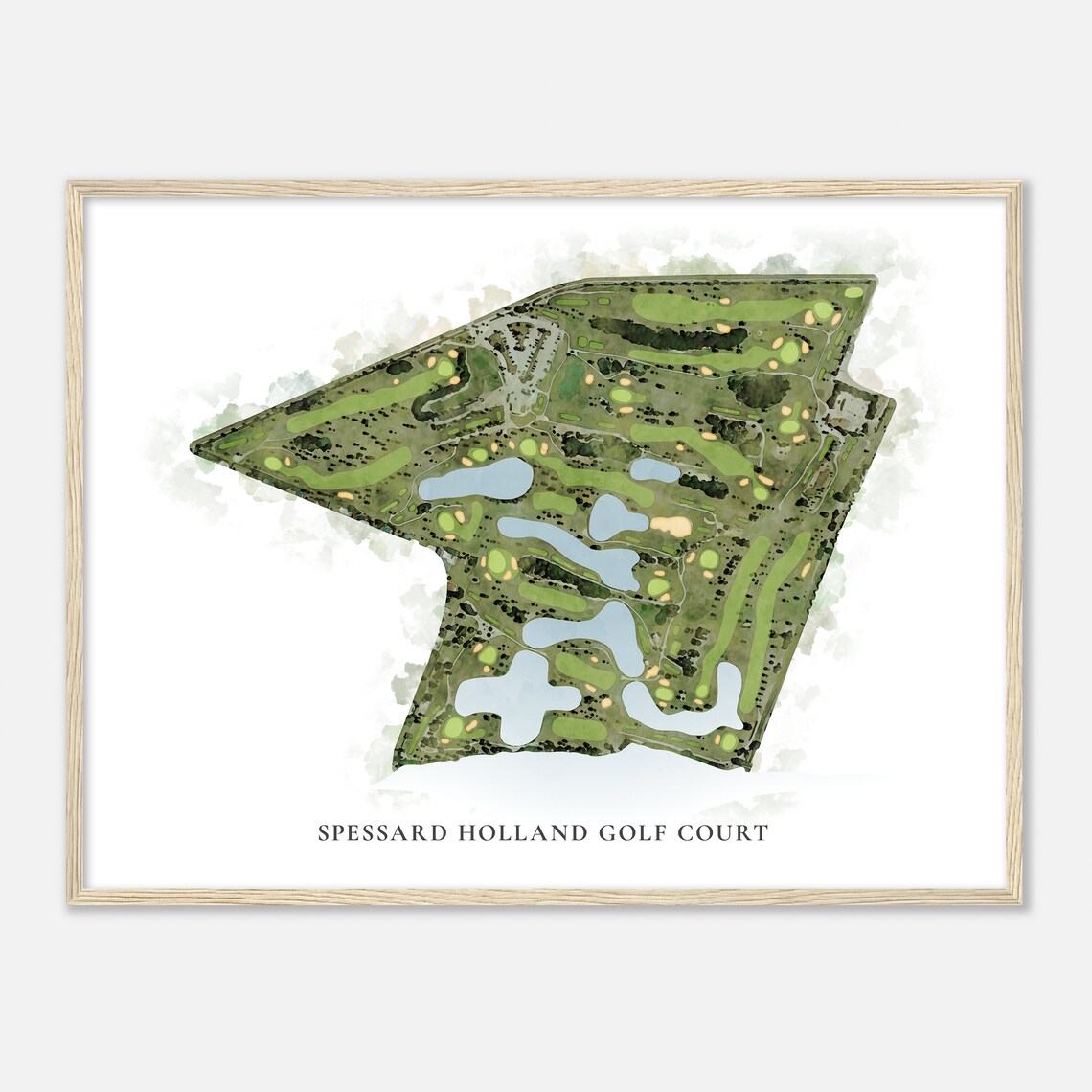 Spessard Holland Golf Court Elegant Watercolor Aerial Course Map Art Poster - Image 2