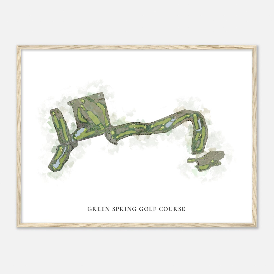 Green Spring Golf Course Utah Classic Watercolor Map Golfer Gift Golf Wall Art Golf Poster Print Course Layout - Image 2