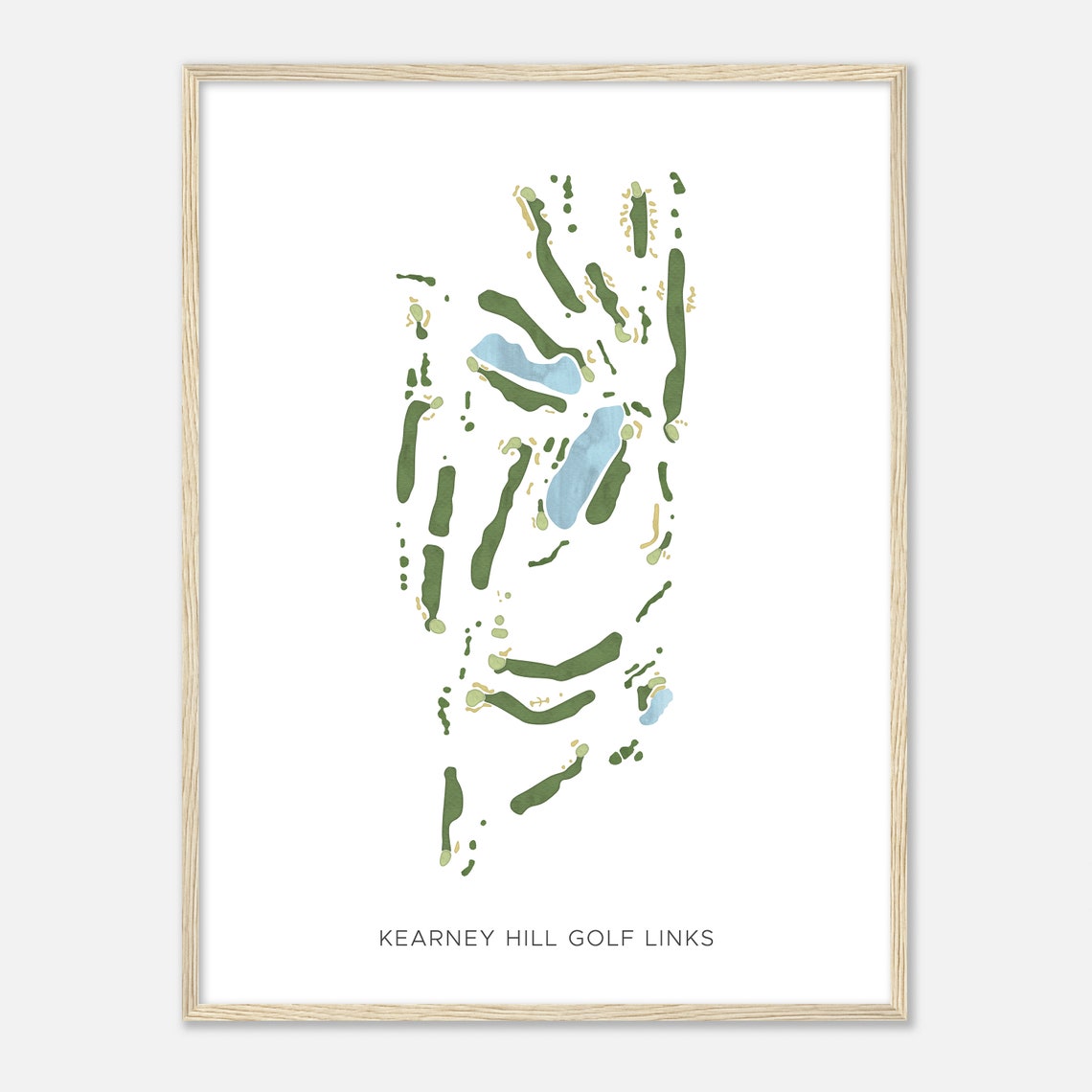 Kearney Hill Golf Links Modern Watercolor Golf Course Map Poster - Image 2